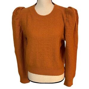 Lili Sidonion-Molly Bracken Knit Puff Sleeve Crop Sweater Sz-M